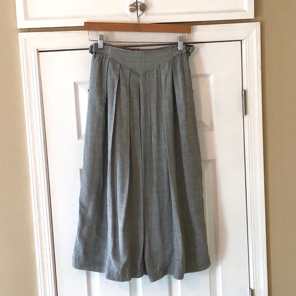 Vintage Dresses & Skirts - Vintage 1940s Grey Pleated Maxi-Skirt